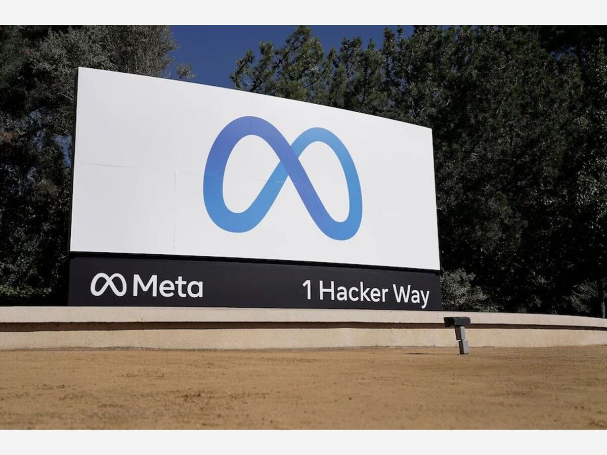 The new Meta sign at company headquarters in Menlo Park, Calif., on Oct. 28. (Tony Avelar/AP)