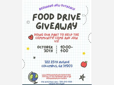 Beginning New Outreach Food Drive Giveaway