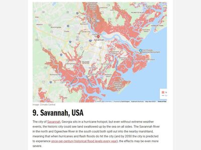 Savannah, Georgia Listed As One of Top 9 Cities Worldwide That Could Go Underwater as Early as Year 2030