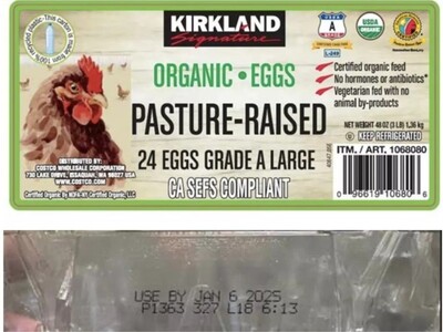 Costco Recalls Over 250,000 Kirkland Organic Eggs