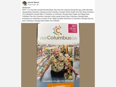 OP-ED: Local and Notable Historian Johnnie Warner Takes Public Notice of Columbus, GA's Historical Faux Pas