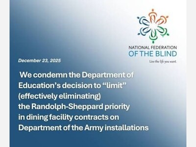 Helpful News for Blind Veterans re: Fort Moore Vendor Contracts