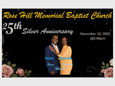 Rose Hill MBC Pastor & First Lady Silver Anniversary