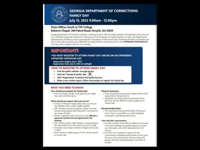 Georgia Dept of Corrections Family Day